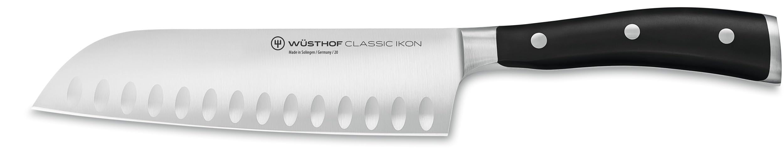 Version 1.0.0 WÜSTHOF Classic IKON Cuchillo Santoku de borde hueco de 7 pulgadas, negro 1040331317