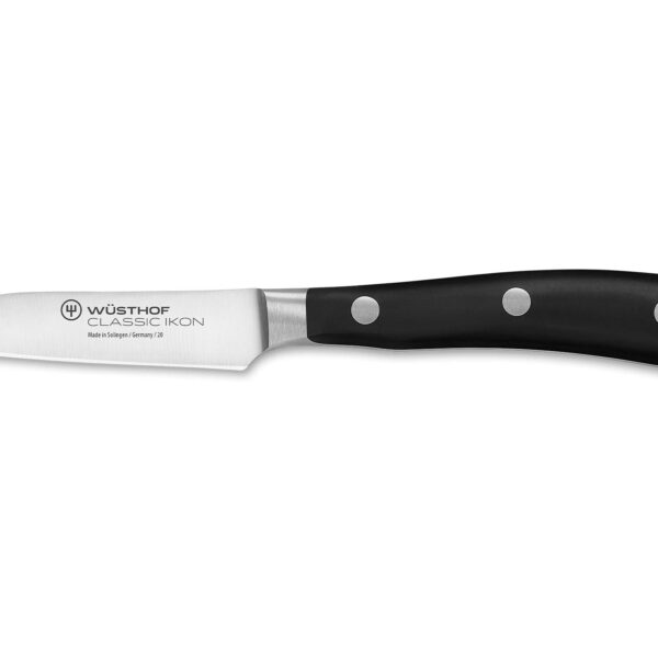 WÜSTHOF Classic IKON Cuchillo de pelar de corte plano, 3 pulgadas, color negro 1040333208