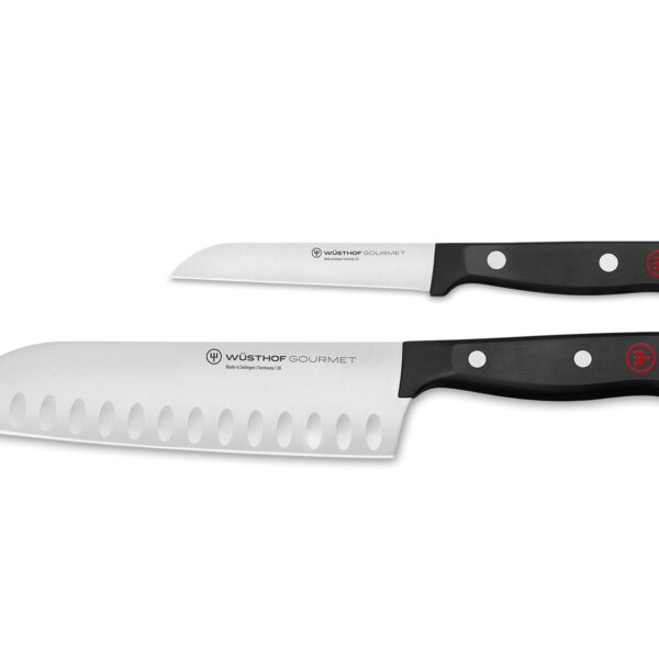 WÜSTHOF Gourmet - Juego de cuchillos de chef asiáticos de 2 piezas, color negro 1125060202