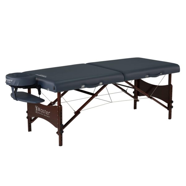 Master Massage Newport - Paquete de mesa de masaje portátil con cojín más denso de 2.5 pulgadas, madera dura teñida de n