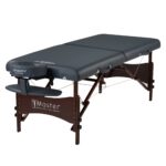 Master Massage Newport - Paquete de mesa de masaje portátil con cojín más denso de 2.5 pulgadas, madera dura teñida de n