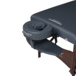 Master Massage Newport - Paquete de mesa de masaje portátil con cojín más denso de 2.5 pulgadas, madera dura teñida de n