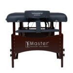 Master Massage Newport - Paquete de mesa de masaje portátil con cojín más denso de 2.5 pulgadas, madera dura teñida de n