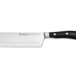 WÜSTHOF Classic IKON Cuchillo Nakiri de borde hueco de 7 pulgadas, negro 1040332617