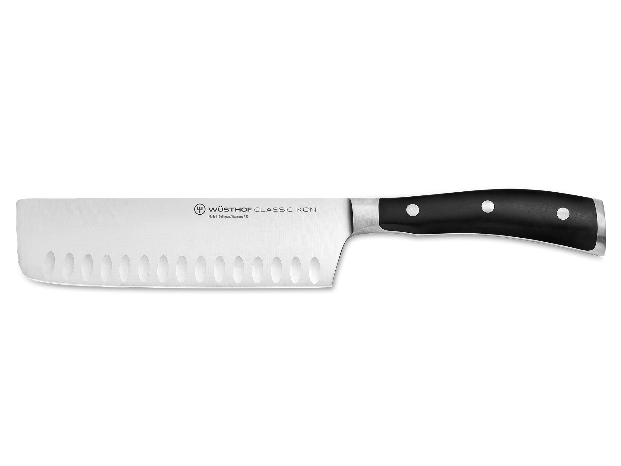 Version 1.0.0 WÜSTHOF Classic IKON Cuchillo Nakiri de borde hueco de 7 pulgadas, negro 1040332617