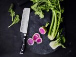 WÜSTHOF Classic IKON Cuchillo Nakiri de borde hueco de 7 pulgadas, negro 1040332617