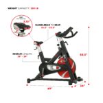 Bicicleta de ciclismo indoor Sunny Health Fitness SF-B1986 volante 40 lb resistencia magnética ajustable sensor de pulso