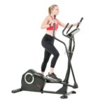 Entrenador elíptico cardiovascular programable Sunny Health and Fitness SF-E3890 negro resistencia magnética monitor de