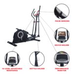 Entrenador elíptico cardiovascular programable Sunny Health and Fitness SF-E3890 negro resistencia magnética monitor de