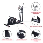 Entrenador elíptico cardiovascular programable Sunny Health and Fitness SF-E3890 negro resistencia magnética monitor de