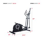 Entrenador elíptico cardiovascular programable Sunny Health and Fitness SF-E3890 negro resistencia magnética monitor de