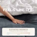 Juego de edredón Britannica Home Fashions 00519 UGG Blissful blanco reversible relleno alternativo plumón suave cálido Q