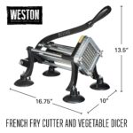 Weston Cortador profesional para papas y verduras, hoja de corte de acero inoxidable de 3/8 pulgadas, ventosa y pies de