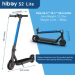 Patinete eléctrico Hiboy S2 Lite – neumáticos sólidos de 6.5 pulgadas – hasta 17.1 kilómetros de alcance y 21 km/h, port