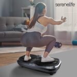 Plataforma de vibración corporal 3D SereneLife SLVBX3 300W 2 motores movimiento oscilatorio lineal y combinado con banda