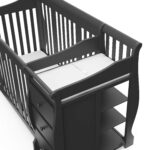 Storkcraft Portofino - Cuna convertible 5 en 1 y cambiador (gris) - Combo de cuna y cambiador con cajón, se convierte en