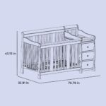 Storkcraft Portofino - Cuna convertible 5 en 1 y cambiador (gris) - Combo de cuna y cambiador con cajón, se convierte en