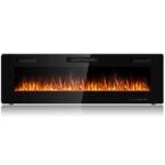 Chimenea Eléctrica Empotrada 60 Pulgadas Tangkula GT-TK-60742-EP 750-1500W Llama LED Ajustable