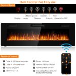 Chimenea Eléctrica Empotrada 60 Pulgadas Tangkula GT-TK-60742-EP 750-1500W Llama LED Ajustable