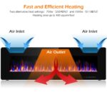 Chimenea Eléctrica Empotrada 60 Pulgadas Tangkula GT-TK-60742-EP 750-1500W Llama LED Ajustable