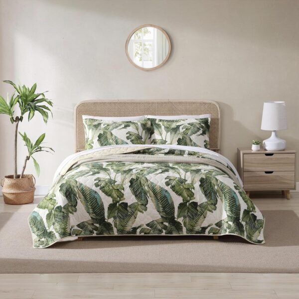 Juego de edredon reversible Tommy Bahama Revman International USHSA91161386 algodon prelavado talla king estampado Fiest