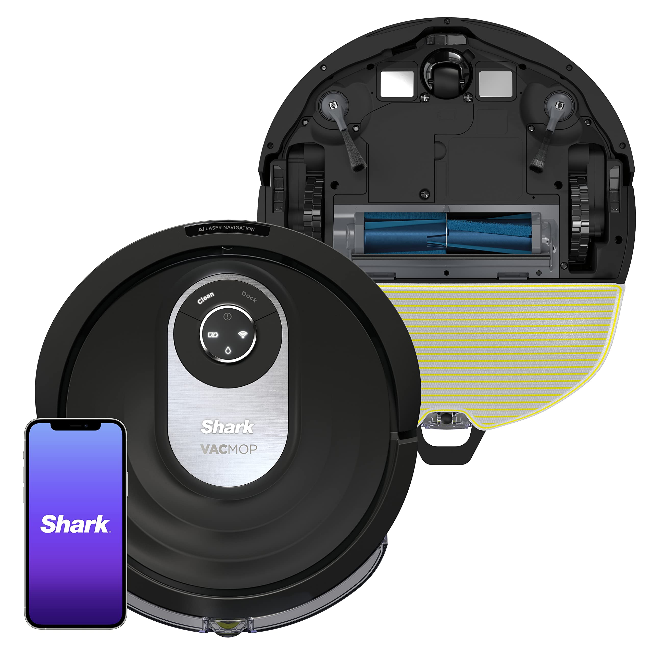 Version 1.0.0 Robot Aspirador y Trapeador SharkNinja AI VACMOP RV2001WD cepillo autolimpiante navegación avanzada HEPA wifi compatible