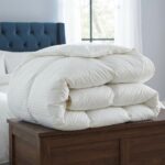 Edredón Pointehaven 300DACMKCWH Algodón Satinado 300 Hilos Damasco King Cal King Blanco Hipoalergénico 300 GSM
