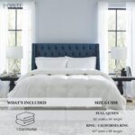 Edredón Pointehaven 300DACMKCWH Algodón Satinado 300 Hilos Damasco King Cal King Blanco Hipoalergénico 300 GSM
