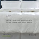 Edredón Pointehaven 300DACMKCWH Algodón Satinado 300 Hilos Damasco King Cal King Blanco Hipoalergénico 300 GSM