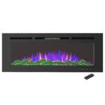 Chimenea Eléctrica de Pared 60 Pulgadas Northwest 80-EFFV-6 | Calentador con Llamas LED 3 Colores, 10 Opciones de Brasa,