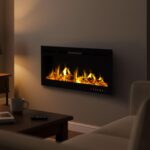 Chimenea eléctrica empotrada Northwest 80-EFFV-2, 36 pulgadas, llamas LED, control remoto, soporte de troncos y cristal,