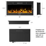 Chimenea eléctrica empotrada Northwest 80-EFFV-2, 36 pulgadas, llamas LED, control remoto, soporte de troncos y cristal,