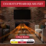 Chimenea eléctrica empotrada Northwest 80-EFFV-2, 36 pulgadas, llamas LED, control remoto, soporte de troncos y cristal,