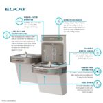 Bebedero doble con estación de llenado de botellas Elkay EZH2O LZOOTL8WSLK enfriador de agua sensor manos libres ADA 8 G