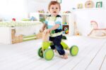 Hape Scoot Around Ride On Bicicleta de madera, verde brillante y banco de libras y grifo con xilófono deslizante, juguet