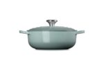 Olla Cocotte redonda de hierro fundido esmaltado Le Creuset Signature 21198024717041 3.3 litros 3.5 cuartos color sal ma