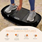 Plataforma de Vibración LifePro Rumblex Max LP-RMXMAX-BLK 4D 3 Motores 500 lb con Bandas de Resistencia Drenaje Linfátic