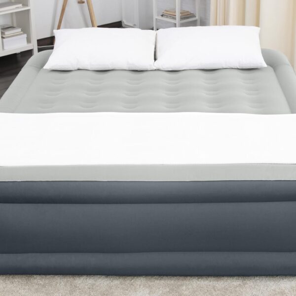 Colchón de aire King elevado SleepLux 1069091USX21 material Tough Guard antifugas bomba integrada cargador USB 203x183x5