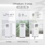 Aire acondicionado portátil 3 en 1 TOSOT Aovia 9500 BTU deshumidificador ventilador 28 m2 blanco 115V