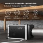 Deshumidificador comercial Waykar AFD2.5D 158 pintas doble conducto HVAC control remoto cobertura 6500 pies cuadrados