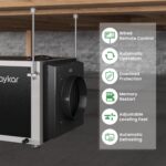 Deshumidificador comercial Waykar AFD2.5D 158 pintas doble conducto HVAC control remoto cobertura 6500 pies cuadrados