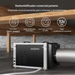 Deshumidificador comercial Waykar AFD2.5D 158 pintas doble conducto HVAC control remoto cobertura 6500 pies cuadrados