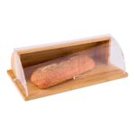 Panera de madera Restaurantware RWB0453 bambú natural 20x11.5x6.5 pulgadas tapa transparente cocina