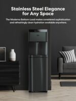 Dispensador enfriador de agua Brio CLBL720SCBLK Moderna carga inferior autolimpieza acero inoxidable negro tres temperat