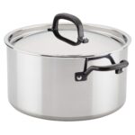 Batería de Cocina KitchenAid Meyer Corporation 30001 Juego de Ollas y Sartenes de Acero Inoxidable Pulido 5 Capas 10 Pie