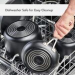 Batería de Cocina KitchenAid 80129 Antiadherente Inducción Anodizado Duro 10 Piezas Negro Mate