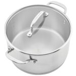 Batería de cocina KitchenAid Meyer 71014 juego de ollas y sartenes de acero inoxidable cepillado para inducción base de