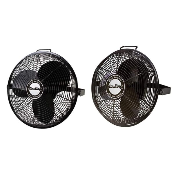 Paquete Ventiladores Industriales Air King 9318 18 Pulgadas y 9314 14 Pulgadas Montaje Multiple Negro