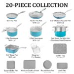 Batería de Cocina Juego de Ollas y Sartenes Gotham Steel E Mishan Sons 20 Piece All in One Kitchen Antiadherente de Cerá