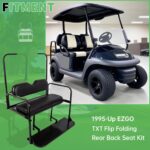 ECOTRIC Kit de Asiento Trasero Abatible Plegable Compatible con Carrito de Golf EZGO TXT de 1995 en Adelante con Soporte